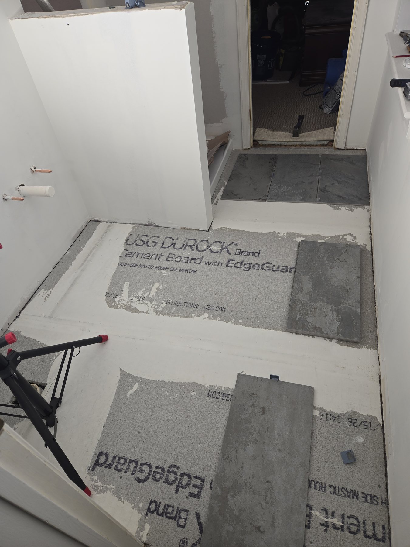 Cement board installation