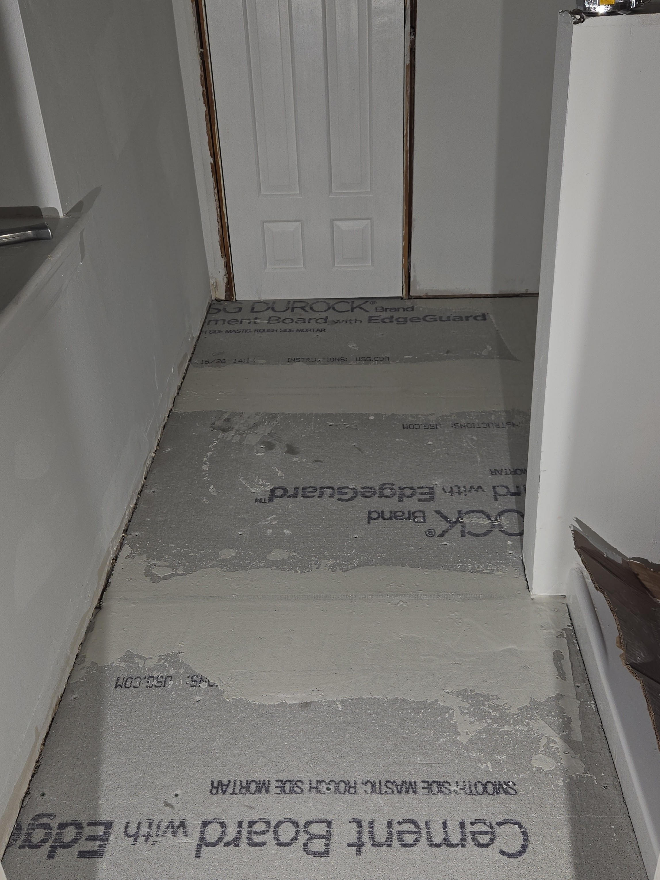 Cement board installation